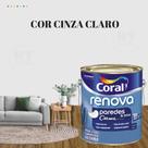 Tinta Para Parede Acrílica Coral Renova Cor Cinza 3,2l Lavável Premium Antimofo Cor Cinza Elefante/ Cor Cinza Véu. Tinta Para Parede Acrílica Coral Renova Cor Cinza 3,2l Lavável Premium Antimofo Cor Cinza Elefante/ Cor Cinza Véu.