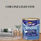 Tinta Para Parede Acrílica Coral Renova Cor Cinza 3,2l Lavável Premium Antimofo Cor Cinza Elefante/ Cor Cinza Véu. Tinta Para Parede Acrílica Coral Renova Cor Cinza 3,2l Lavável Premium Antimofo Cor Cinza Elefante/ Cor Cinza Véu.