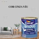 Tinta Para Parede Acrílica Coral Renova Cor Cinza 3,2l Lavável Premium Antimofo Cor Cinza Elefante/ Cor Cinza Véu. Tinta Para Parede Acrílica Coral Renova Cor Cinza 3,2l Lavável Premium Antimofo Cor Cinza Elefante/ Cor Cinza Véu.