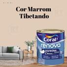 Tinta Para Parede Acrílica Coral Renova Cor Marrom 3,2l Lavável Premium Antimofo. Tinta Para Parede Acrílica Coral Renova Cor Marrom 3,2l Lavável Premium Antimofo.