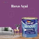 Tinta Para Parede Acrílica Coral Renova Cor Roxo 3,2l Lavável Premium Antimofo.