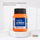 Tinta para tecido fluorescente com 37ml cor amarelo ouro