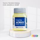 Tinta para tecido fosca com 37ml cor amarelo bebe Tinta para tecido fosca com 37ml cor amarelo bebe