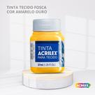 Tinta para tecido fosca com 37ml cor amarelo ouro
