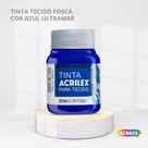 Tinta para tecido fosca com 37ml cor azul ultramar