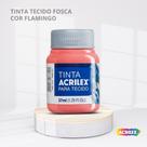 Tinta para tecido fosca com 37ml cor flamingo