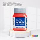 Tinta para tecido fosca com 37ml cor goiaba queimada
