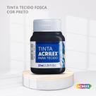 Tinta para tecido fosca com 37ml cor preto