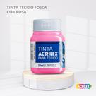Tinta para tecido fosca com 37ml cor rosa