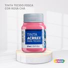 Tinta para tecido fosca com 37ml cor rosa cha