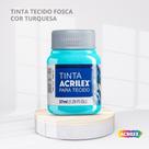 Tinta para tecido fosca com 37ml cor turquesa