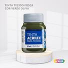 Tinta para tecido fosca com 37ml cor verde oliva Tinta para tecido fosca com 37ml cor verde oliva