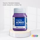 Tinta para tecido fosca com 37ml cor violeta cobalto