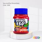Tinta para vidro vitro 150 base agua com 37ml cor vermelho escarlate