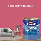 Tinta Parede Rosa Acrílica Fosca Coral Renova 800ml