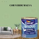 Tinta Parede Verde Acrílica Fosca Coral Renova 3,2L Tinta Parede Verde Acrílica Fosca Coral Renova 3,2L