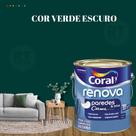 Tinta Parede Verde Acrílica Fosca Coral Renova 3,2L Tinta Parede Verde Acrílica Fosca Coral Renova 3,2L