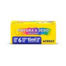 Tinta pintura a dedo 06 cores 30ml. estojo - acrilex