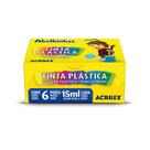 Tinta plástica Acrilex 6 cores 15ml cada