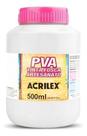 Tinta Pva Acrilex 500ml Branco Artesanato Fosca Cerâmica 519 Branco