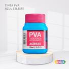 Tinta pva fosca para artesanato com 37ml cor azul celeste
