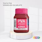 Tinta pva fosca para artesanato com 37ml cor vermelho escarlate