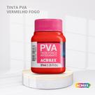 Tinta pva fosca para artesanato com 37ml cor vermelho fogo Tinta pva fosca para artesanato com 37ml cor vermelho fogo