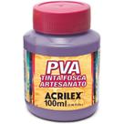 Tinta PVA Fosca para Artesanato Lilás 100ML - Pacote com 06 Unidades
