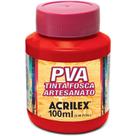 Tinta PVA Fosca para Artesanato Vermelho Escarlate 100ML Pacote com 6