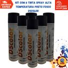 Tinta Spray Alta Temperatura 600C Preto Fosco DSColor 300ml para Metais e Escapamentos-Kit com 6 unidades