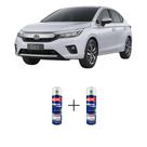 Tinta Spray Automotiva Branco Topazio Honda 300ml + Spray Verniz 300ml