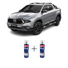 Tinta Spray Automotiva Prata Billet Fiat 300ml + Spray Verniz 300ml