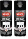 Tinta spray Krylon K07030 Lacquer Gloss Black 355 ml (pacote com 2)