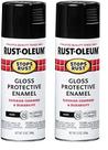 Tinta spray Rust-Oleum Stops Rust Gloss Black 355 ml (pacote com 2)