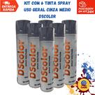 Tinta Spray Uso Geral Cinza Médio DSColor - Kit com 6 unidades Tinta Spray Uso Geral Cinza Médio DSColor - Kit com 6 unidades