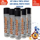 Tinta Spray Uso Geral Preto Fosco DSColor - Kit com 6 unidades