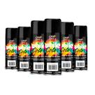 Tinta Spray White Color Uso Geral Preto Brilhante 340ml - 6 Peças