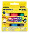 Tinta Tempera Guache Fantasia Metallic - 6 cores - Acrilex -