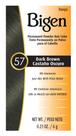 Tintura de cabelo Bigen Permanent Powder 57 Dark Brown, pacote com 12