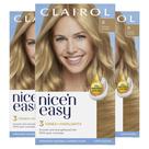 Tintura de cabelo Clairol Nice'n Easy 8 Medium Blonde, pacote com 3