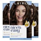 Tintura de cabelo Clairol Nice'n Easy Permanent 4 Dark Brown Pacote com 3