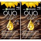 Tintura de cabelo Garnier Olia sem amônia H03 destaca morenas