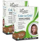 Tintura de cabelo Light Mountain Henna Cor Cinza Marrom Claro 200mL