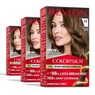 Tintura de cabelo Revlon ColorSilk 50 Light Ash Brown Capa 100% cinza