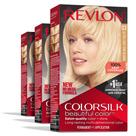 Tintura de cabelo Revlon Colorsilk Permanent Blonde, capa 100% cinza
