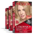 Tintura de cabelo Revlon Colorsilk Permanent Blonde, capa 100% cinza Tintura de cabelo Revlon Colorsilk Permanent Blonde, capa 100% cinza