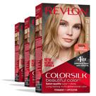 Tintura de cabelo Revlon Colorsilk Permanent Blonde, capa 100% cinza Tintura de cabelo Revlon Colorsilk Permanent Blonde, capa 100% cinza