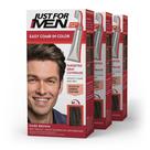 Tintura de cabelo só para homens, fácil de pentear, marrom escuro, pacote com 3