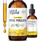 Tintura de pólen de pinho selvagem e orgânica Antioxidante e suporte imunológico Gotas de extrato de pólen de pinho Suplemento líquido vegano, sem açúcar e sem álcool 2 fl oz