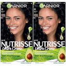 Tintura para cabelo Garnier Nutrisse Creme Nutritivo 11 Blackest Black